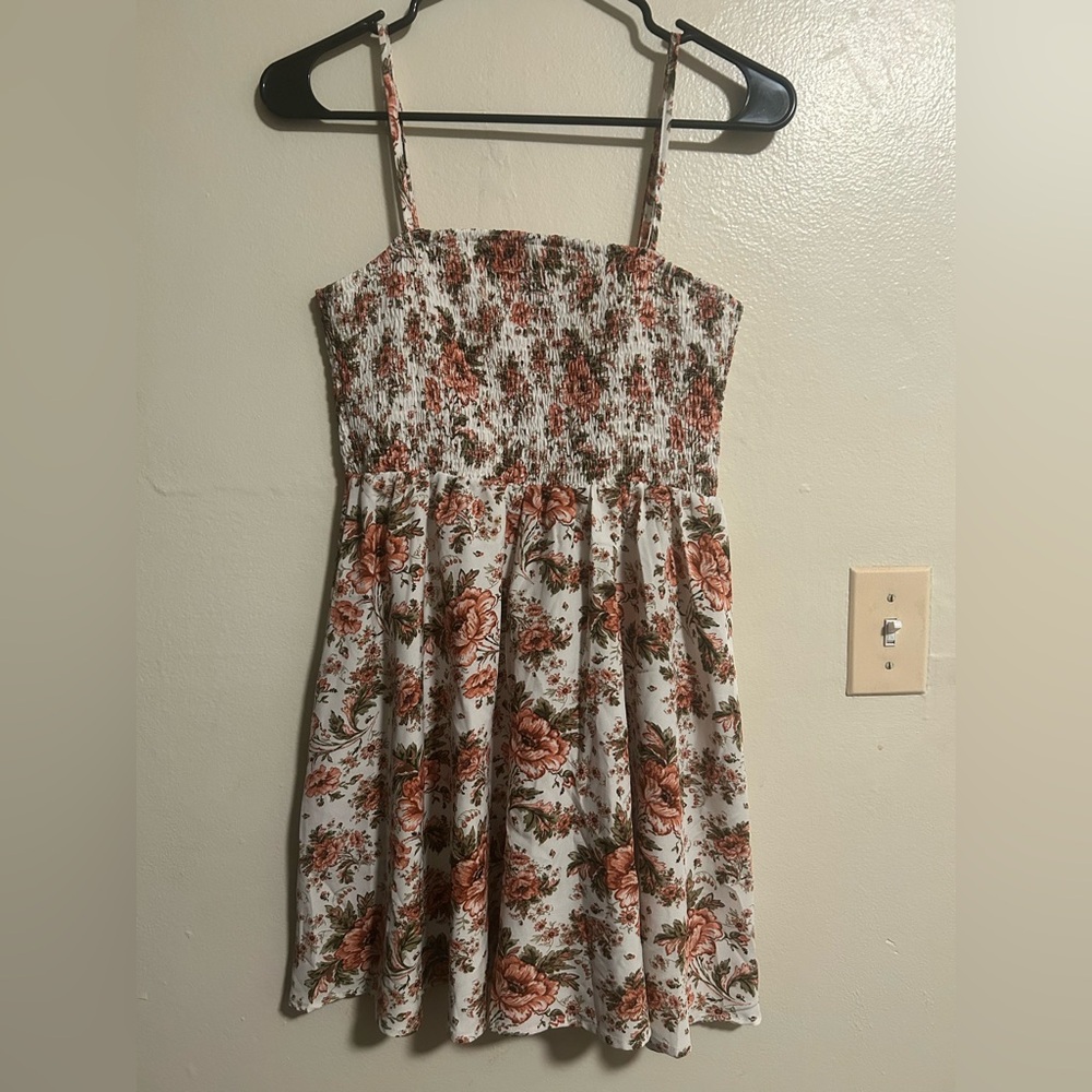 Smocked Cottagecore Mini Dress Dainty Hippie M 6 Boho Lovely Fairy Breezy Artsy